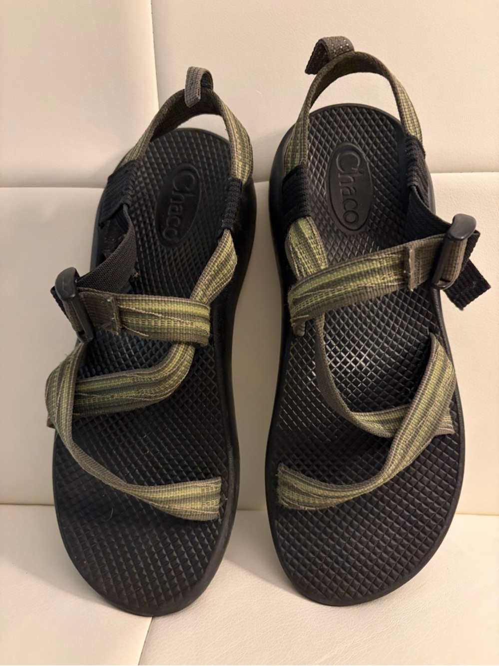 Chaco Olive Green and Black Adjustable Strap Sandals